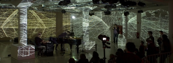 Visual piano by photographer and light artist Kurt Laurenz Theinert from Germany, Lighting Guerrilla Festival, 2011