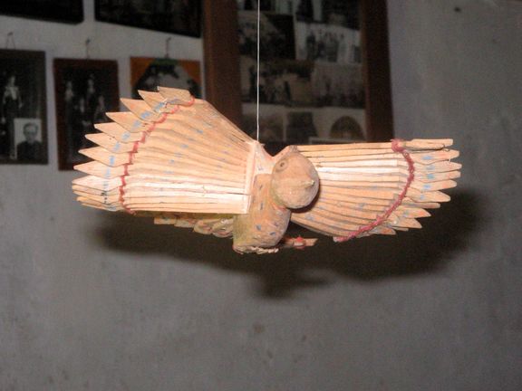 Duh nad mizo (spirit above the table) inside Pocar Homestead, Mojstrana