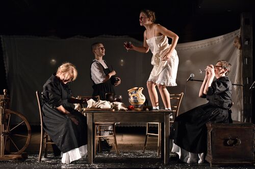 File:Week of Slovenian Drama 2023 women in dough Photo Peter Uhan.jpg