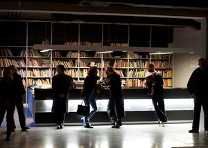 A reading room and mediatheque on contemporary arts, architecture, and design set up in the <!--LINK'" 0:757--> in Ljubljana, 2010