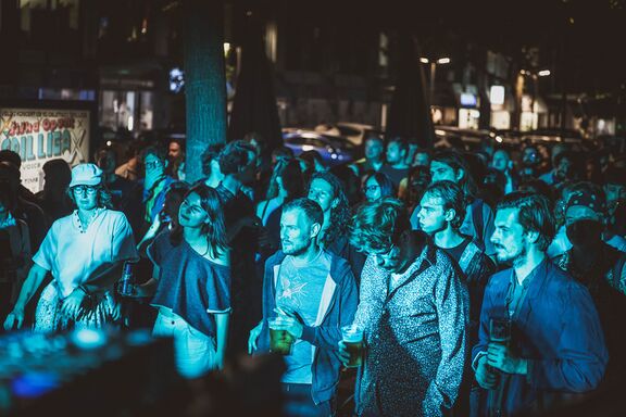 Audience at the TRESK Festival, Ljubljana.