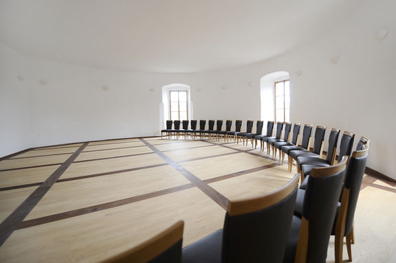 The round hall at the Rajhenburg Castle, 2012.