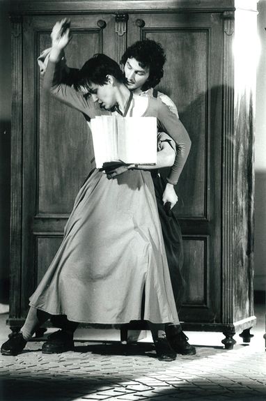 Cricket in the Fist by Muzeum Theatre, staged at the VIBA Studio, St. Joseph's Church, 1994. Barbara Novakovič and Ivan Peternelj as protagonists and founders of the Muzeum Theatre.