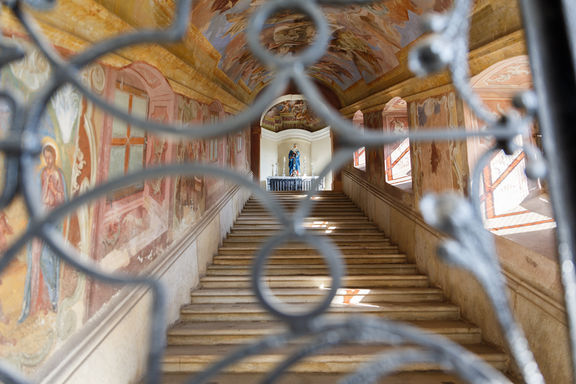 Interior of Church of St Pancras, Stari trg near Slovenj Gradec, 2019.