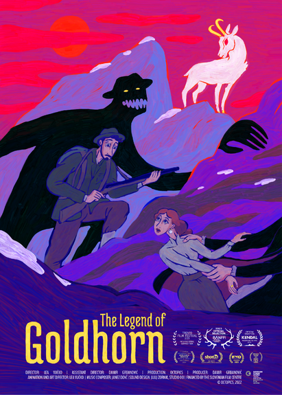 The poster for the short animated film The Legend of Goldhorn.