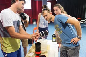 A workshop on darkroom techniques, held at <!--LINK'" 0:703-->, 2015