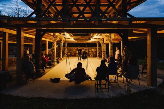 The barn at the Krušče Creative Artist Center.