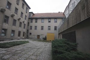 The old pot, <!--LINK'" 0:616-->, was a Minorite monastery until the 19th century when it became a prison, used by German forces in WWII, established as a war memorial in 1965, administered by <!--LINK'" 0:617-->
