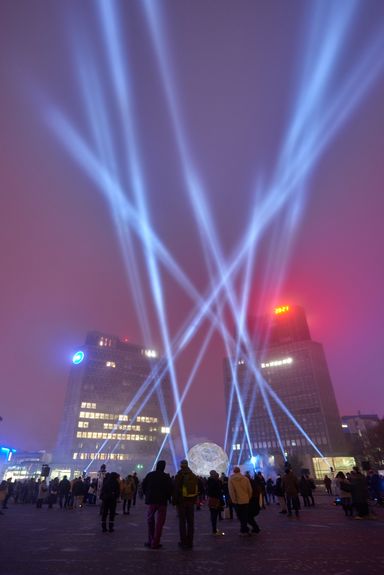 Martin Bricelj Baraga's project Moonlith, a Monument to the Moon and the Stars, presented at Ljubljana's Republic Square in 2015