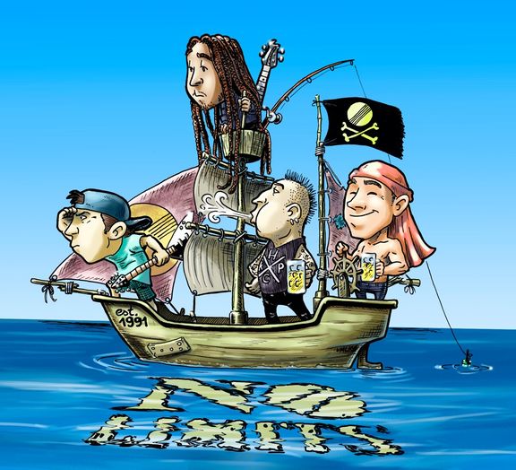 Caricature of No Limits, hardcore band from Koper, Slovenija