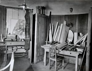 The interior of <!--LINK'" 0:5-->'s studio in the year of the master's death in 1957.