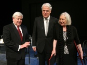 Winners of Prešeren Award for life work Zmago Jeraj and Štefka Drolc, ceremony at Cankarjev dom Culture and Congress Centre, Ljubljana, 2009 (Milan Kučan, Zmago Jeraj, Štefka Drolc)
