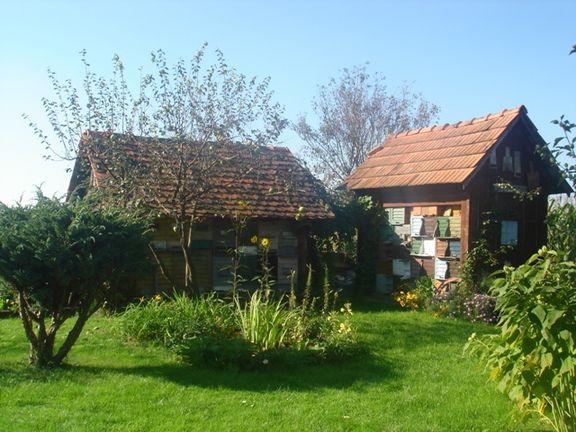 Apiaries at the Apiculture Museum in Krapje, established in 1977 by beekeeper Drago Å alamun