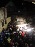 BOFF Bovec Outdoor Film Festival always features a varied accompanying programme with music concerts. Here is Bakalina playing at Stergulc house in 2013.