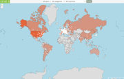 Online version (printscreen) of interactive Culture from Slovenia World Map, featuring events collected 2010-2014. Germany, Berlin.
