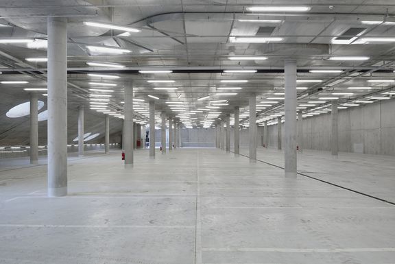 The underground hall in the central building of the Nordic Centre Planica, 2015