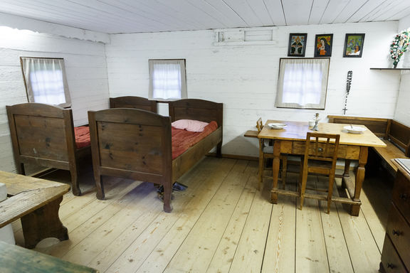 Interior of Prežihov Voranc Cottage in Kotlje, 2019.