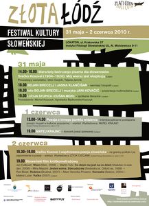 Poster for the annual <i>The Golden Boat Festival of Slovenian Culture</i> - <i>Festival slovenske kulture Zlati čoln</i> in Krakow, 2010