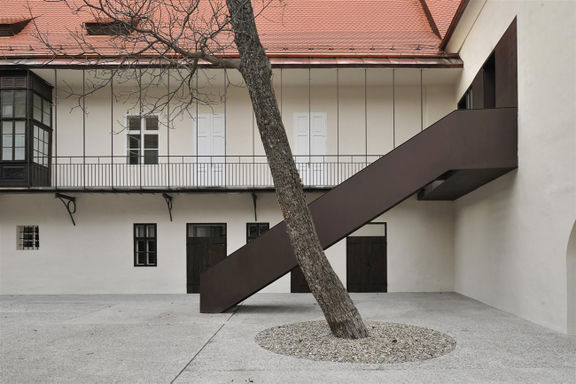 A detail of the inner courtyard of Vetrinjski dvor, as designed by the mansions renovators, the acclaimed bureau Arrea Architecture, 2013