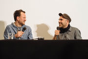 Gregor Zemljič (of Random Logic) and Rashad Becker conversing during the Sonica Festival in 2015
