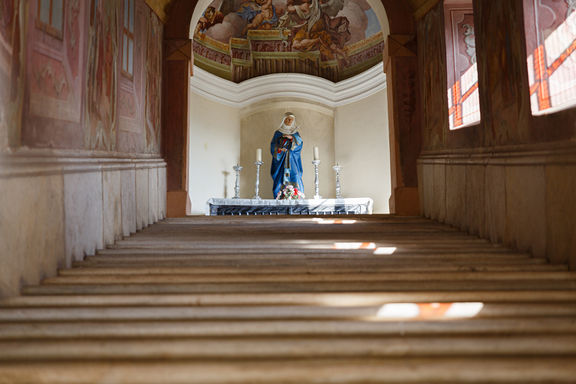 Interior of Church of St Pancras, Stari trg near Slovenj Gradec, 2019.