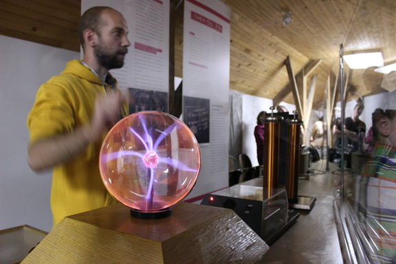 At the Technical Museum of Slovenia one can reenact a set of experiments with electricity, as thought of and conducted by Nikola Tesla, 2016