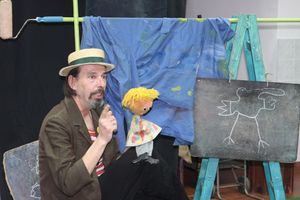 Children puppetry performance by Igor Somrak at the Festival of love 2009, produced by Kibla Institute in Ptuj