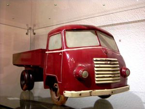 Wooden model of the Luka truck, built by TAM car factory (Tovarna avtomobilov Maribor) in the 1950s and named after <!--LINK'" 0:157-->, the national hero. From the <i>Memorial to Maribor Industry – Industrial Maribor in 20th Century</i> permanent exhibition