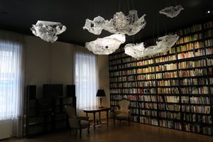 The interior of the <!--LINK'" 0:140-->, containing the late Šalamun's collection of books, 2016