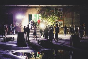 Closing days of the 8th <!--LINK'" 0:62--> EKO at the former MTT textile factory in Maribor, 2021.