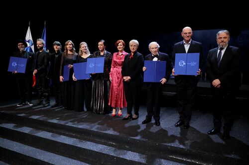 File:Preseren Award and Preseren Foundation Awards 2024 award recipients with minister of culture Photo Daniel Novakovic (STA).jpg