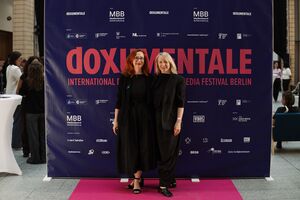 The Head of SKICA Berlin, Saša Šavel Burkart, with the artistic director Anna Ramskogler-Witt at the 2026 festival Doxumentale in Berlin. Photo: Dovile Sermokas