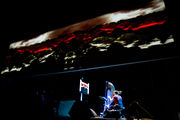 Audio visual concert Deceiving Light, harpist Eduardo Raon, visuals by Akaša Bojič, Neja Engelsberger and Luka Umek during the closing event of Animateka, 2009