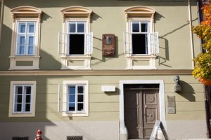 <!--LINK'" 0:189--> in Slovenj Gradec, facade detail, 2019.
