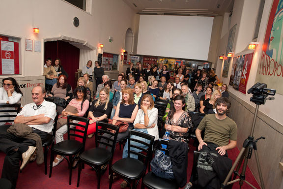 Round table after projection of the Some other stories in the Kinodvor Cinema, 2011