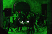 Group exhibition opening at Cukrarna Palace, Sonica International Festival of Transitory Art, 2017.