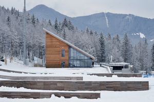 The Čaplja service building at the Nordic Centre Planica designed by the <!--LINK'" 0:367-->, 2016