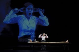 Mojtina Jurcer in the <i>Medea's Scream</i>, <!--LINK'" 0:128-->, performed at Montenegrin National Theatre in Podgorica, Montenegro, 2011