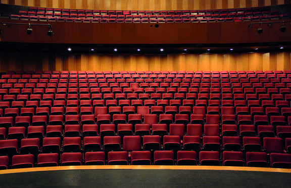 The spacious auditoruium of the main hall at Kosovel Culture House Sežana can accommodate up to 437 people, 2014