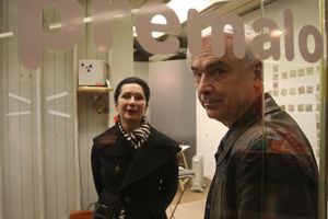 Balint Szombathy, a performer, and <!--LINK'" 0:203-->, director of Moderna galerija Ljubljana, <!--LINK'" 0:204-->, 2008