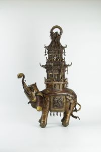 This Japanese bronze elephant pagoda incense burner is one of the many items featured in the online East Asian Collections in Slovenia. Collection of Objects from Asia and South America, <!--LINK'" 0:37-->, A7.
