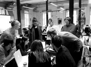 Collaborative work at the self-styled "experiential conference" <!--LINK'" 0:1168-->, 2014