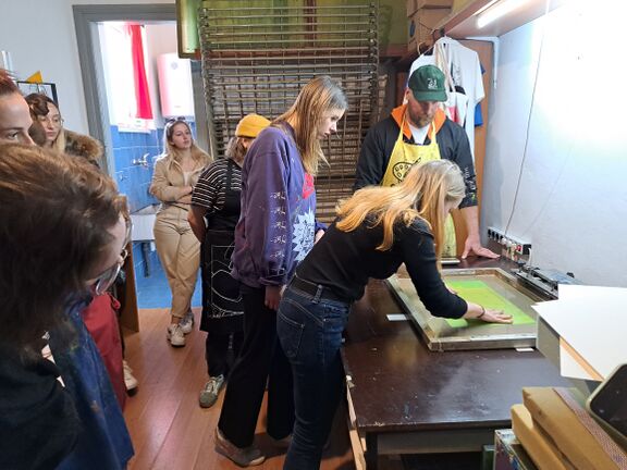 Workshop at the graphic studio, Pivka House of Culture.