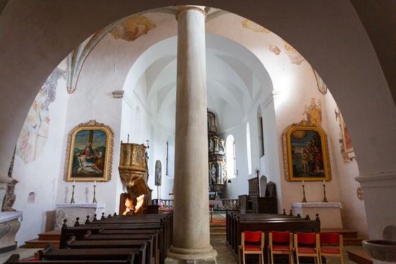 Interior of Church of St Pancras, Stari trg near Slovenj Gradec, 2019.