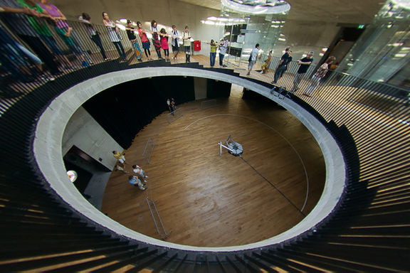 View from the upper floor of the Cultural Centre of European Space Technologies (KSEVT), Vitanje, 2012