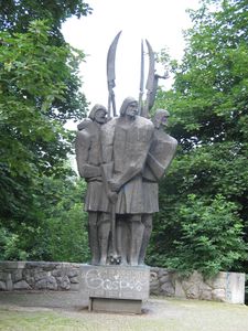 Monument to the Slovene peasant revolts at <!--LINK'" 0:94-->, made in 1973 by famous Slovene sculptor <!--LINK'" 0:95-->