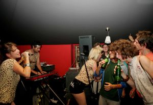 Croatian electro trash pop punk duo <i>Lollobrigida</i> performing at the <!--LINK'" 0:223--> 2009