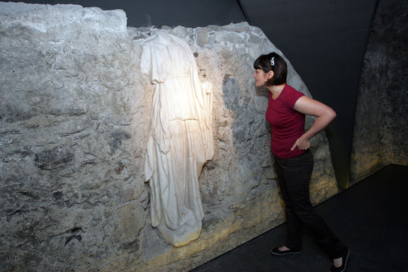 Roman archeological finds; Headless statue in the lower part of Knežji dvorec in Celje