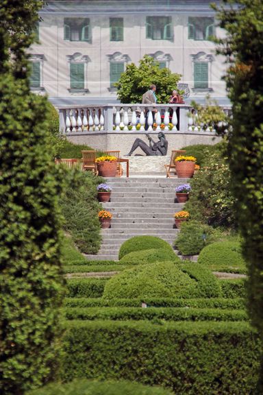 A view of the Souvan family manor, Souvanov dvorec, rebuilt in 1885, Arboretum Volčji Potok