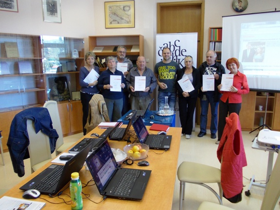 Simbioza, project, that provides a positive computer experience to the elderly at Žalec Inter Municipal Central Library, 2012